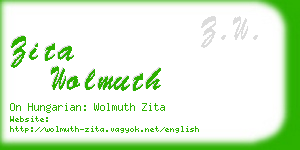 zita wolmuth business card